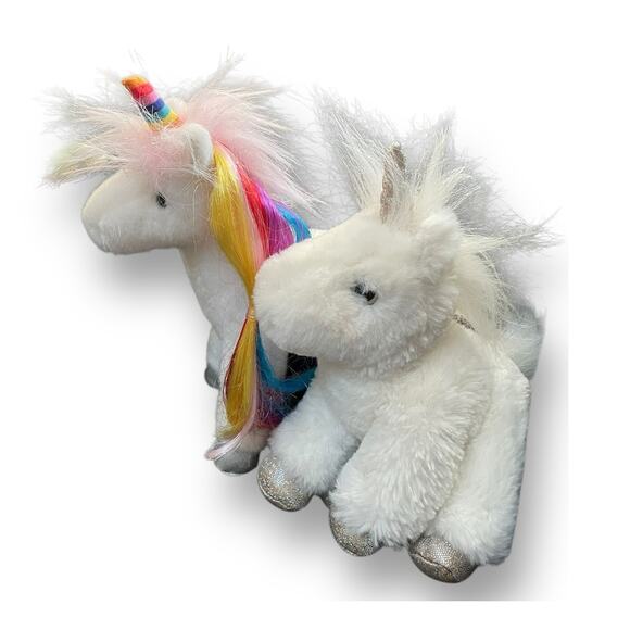 Douglas Unicorn Plush Elodie White & Senna Rainbow Nursery Decor 9” Lot of 2 - Picture 15 of 15